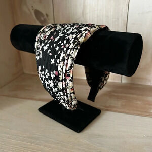 Wide Black Floral Headband